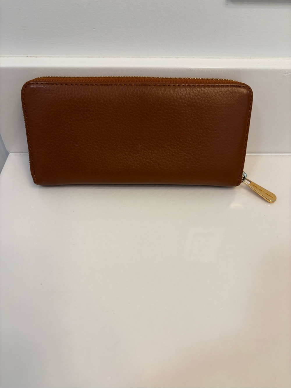 Michael Kors Brown Zip-Around Wallet with Gold Hardware - Picture 4 of 10